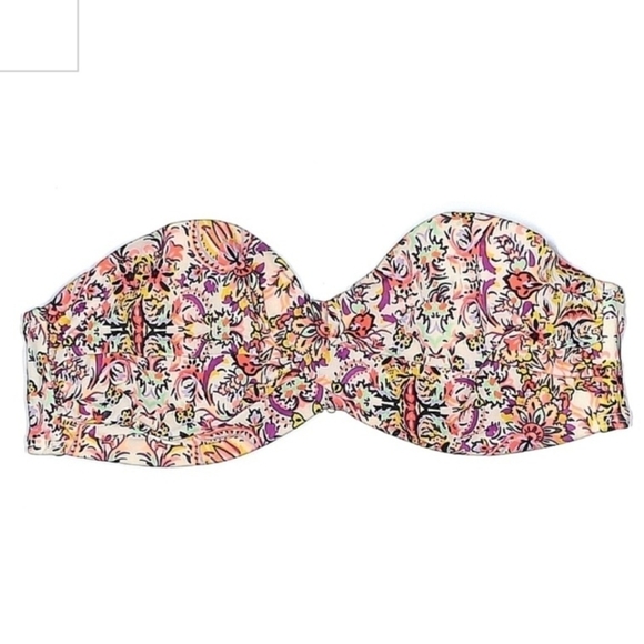 Victoria's Secret Swim Floral Strapless Bikini Top 36C Sexy Summer Pool Vacation - Picture 1 of 9